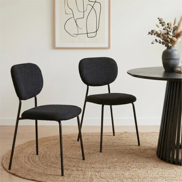 Charcoal Charm Armless Dining Chair Duo