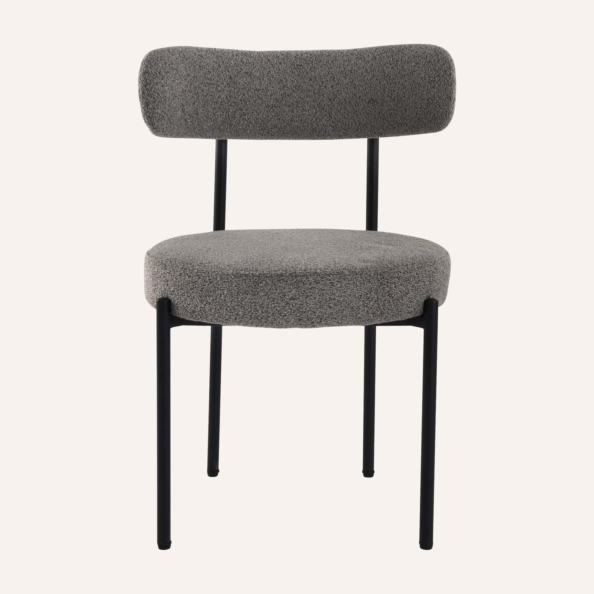 Plush Boucle Cushioned Elsa Dining Chairs in Slate Grey - Image 5