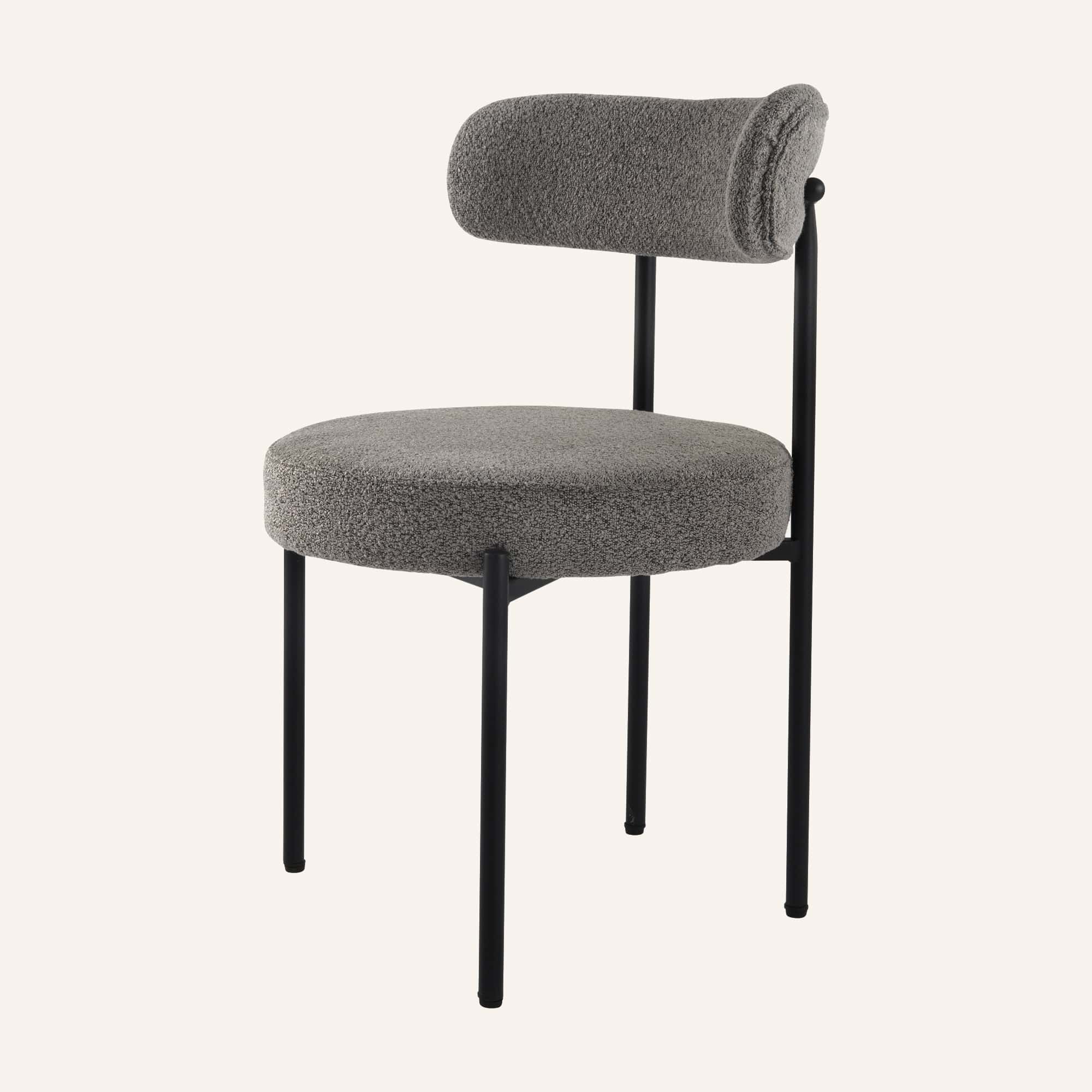 Plush Boucle Cushioned Elsa Dining Chairs in Slate Grey - Image 6