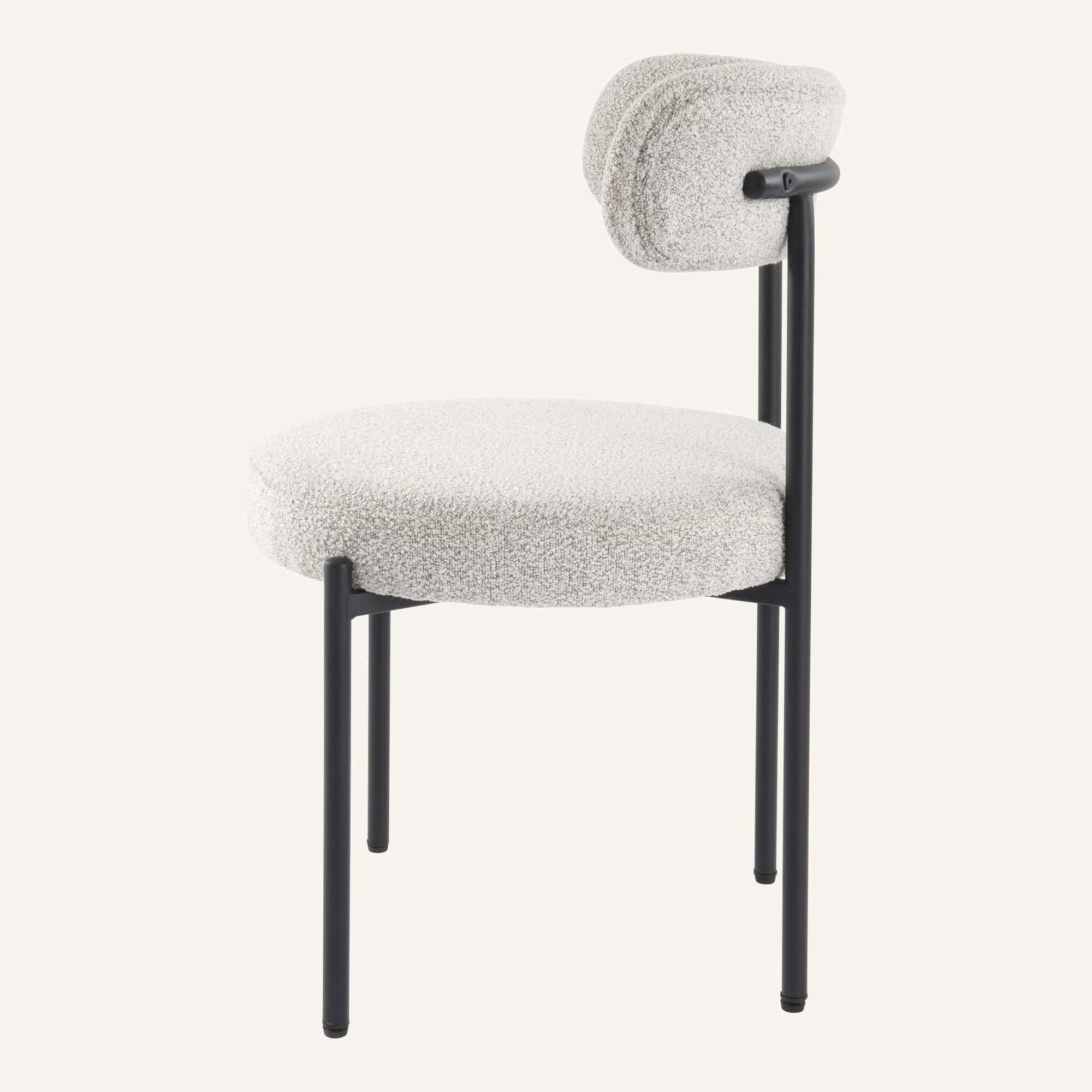 Luxe Boucle Cushioned Elsa Dining Chairs in White Quartz - Image 7