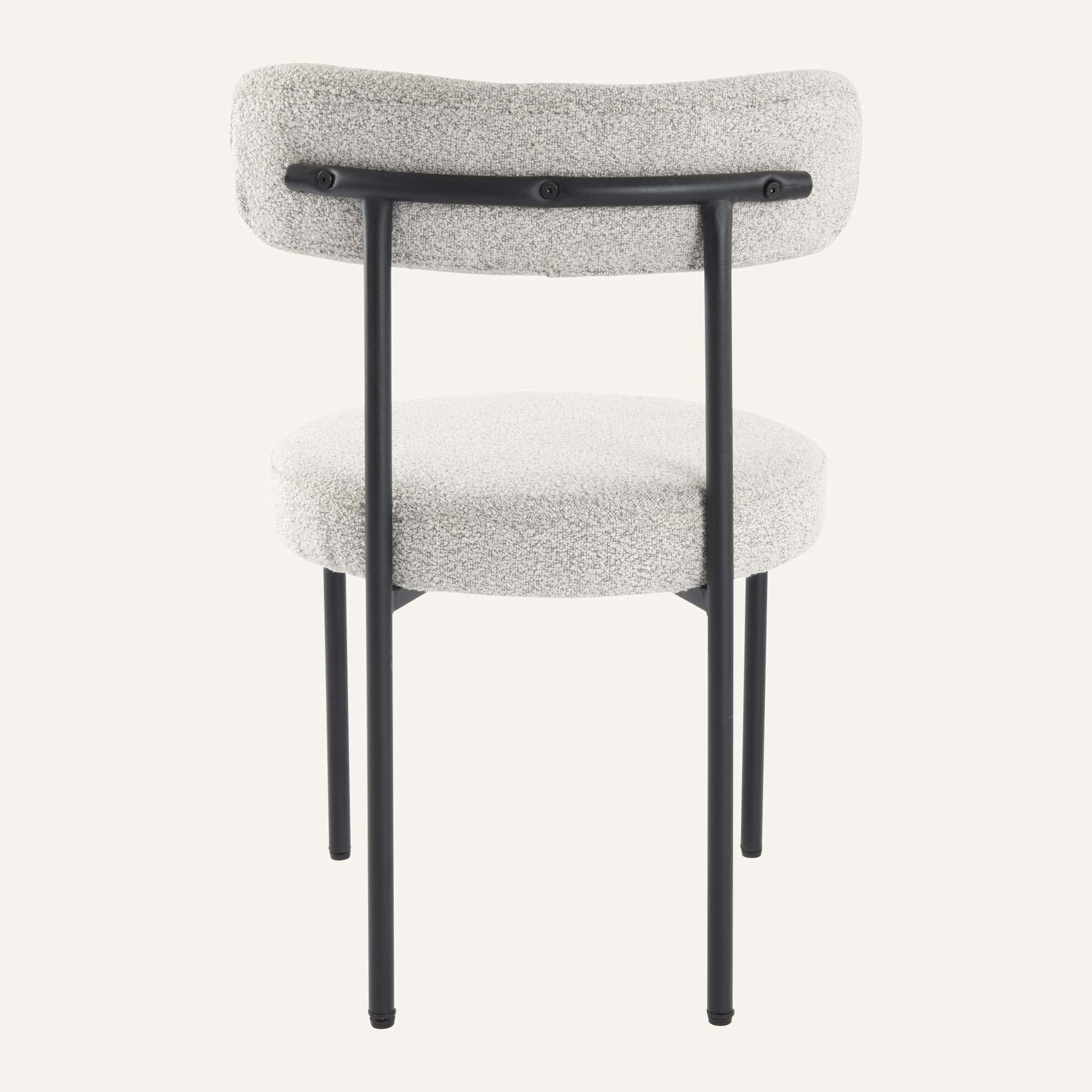 Luxe Boucle Cushioned Elsa Dining Chairs in White Quartz - Image 8