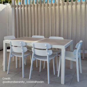 Expandable Steve Outdoor Dining Table with Ceramic Effect
