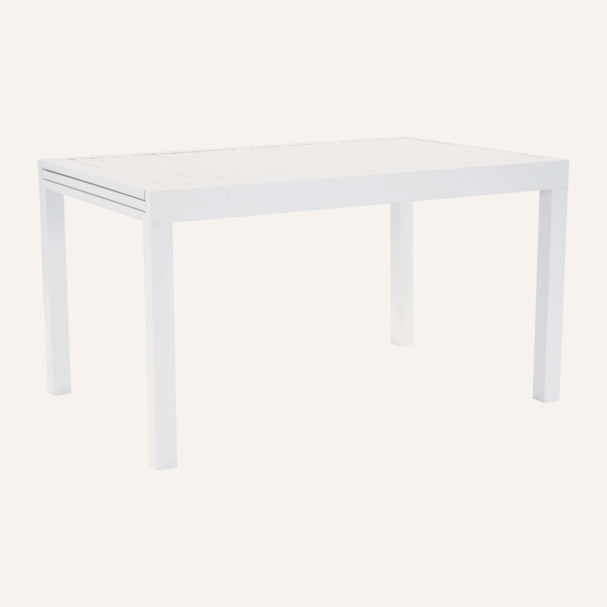 Extendable Madden White Aluminium Slatted Dining Table - Image 10