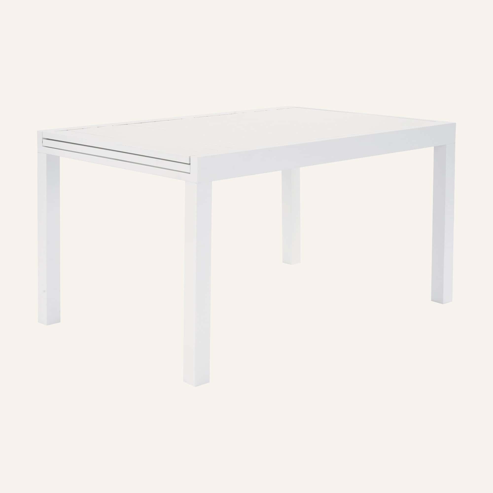 Extendable Madden White Aluminium Slatted Dining Table - Image 11