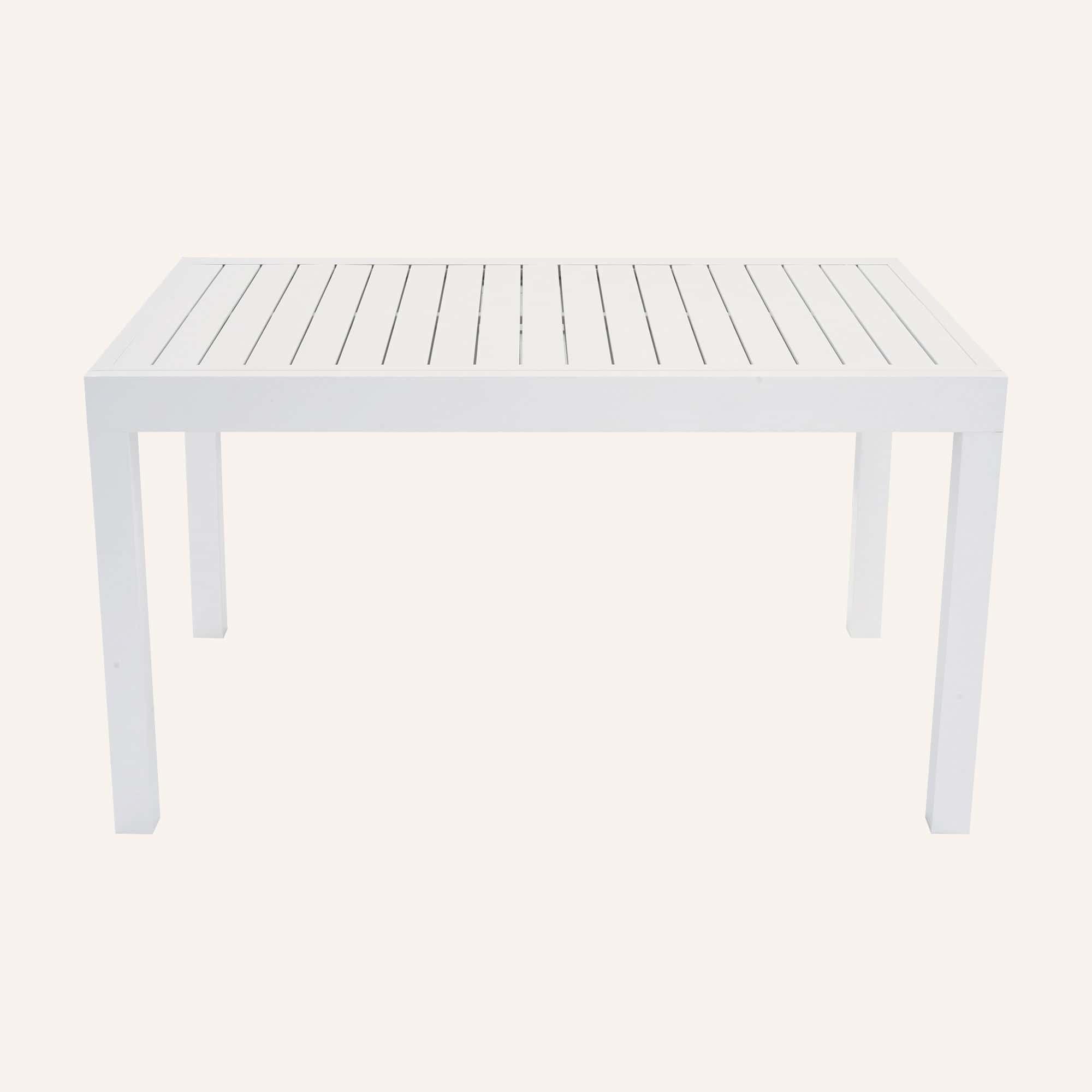 Extendable Madden White Aluminium Slatted Dining Table - Image 12