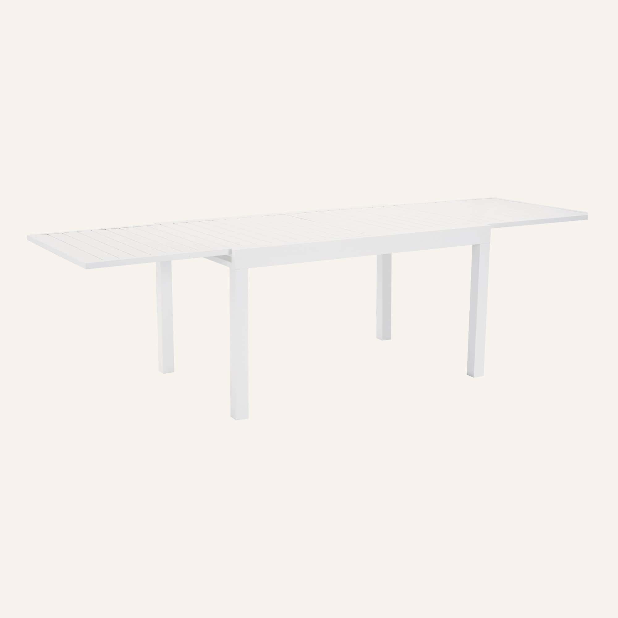 Extendable Madden White Aluminium Slatted Dining Table - Image 8