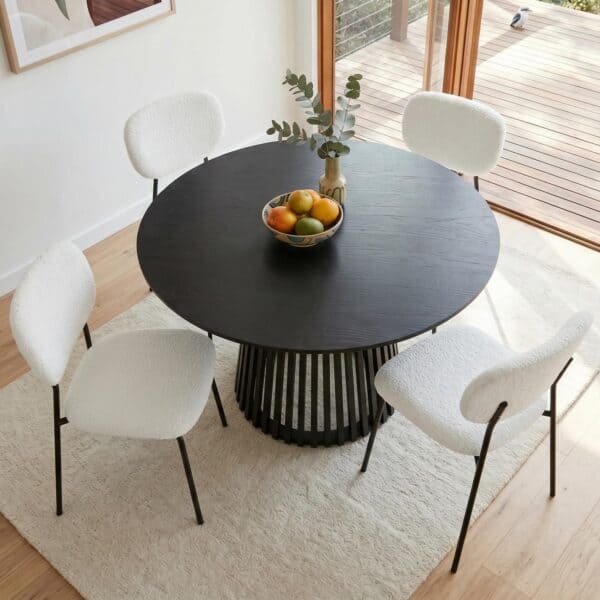 Midnight Crest Palmer Dining Table with Cloud Plush Chairs