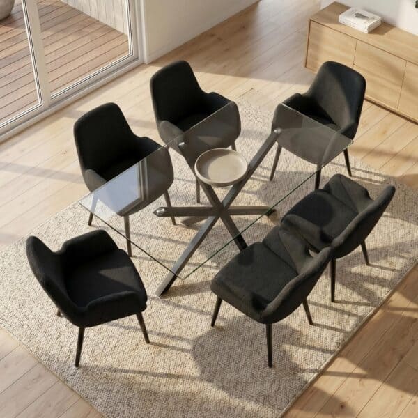 Obsidian Glass Dining Set