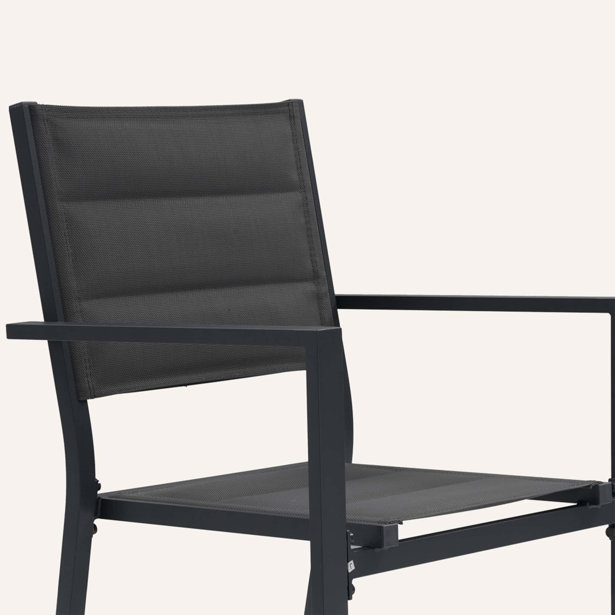 John Aluminium Charcoal Outdoor Dining Chair 4-Piece Set - Image 8