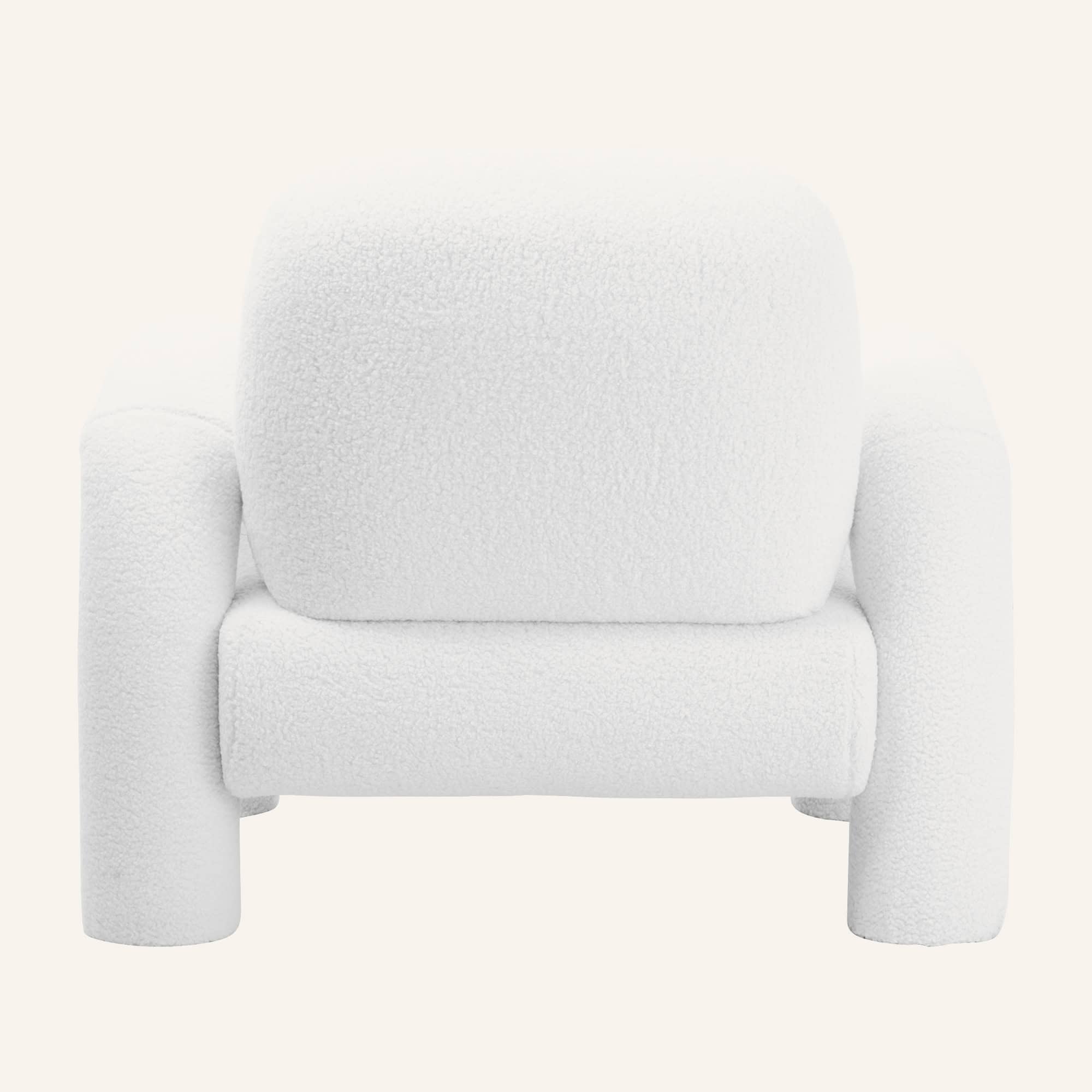 Accent Chair in Teddy Sherpa Fabric - White - Image 17