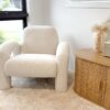 Accent Chair in Teddy Sherpa Fabric - White - Thumbnail Image 13