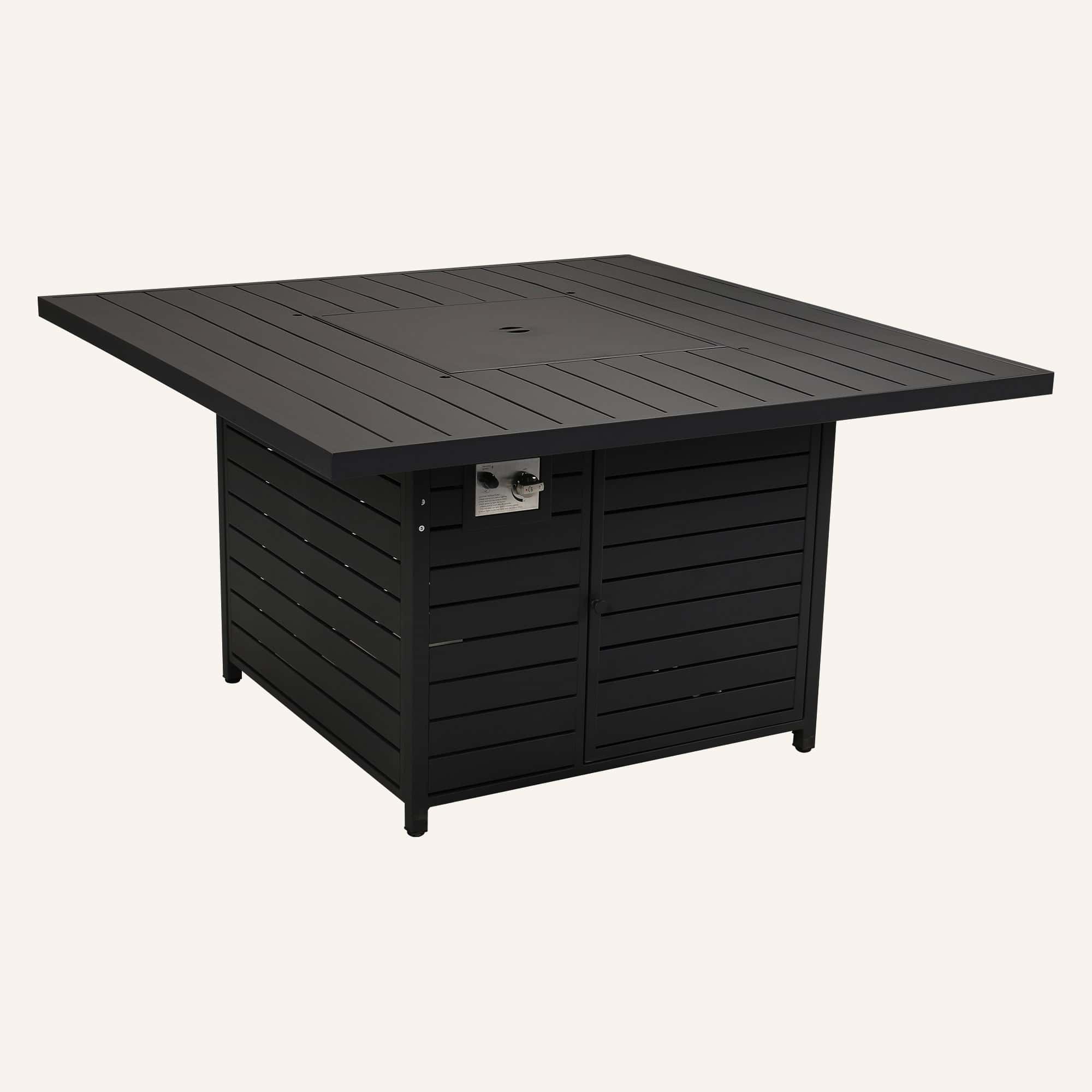 Square Gas Fire Pit Table for Outdoor Use - Black - Image 12