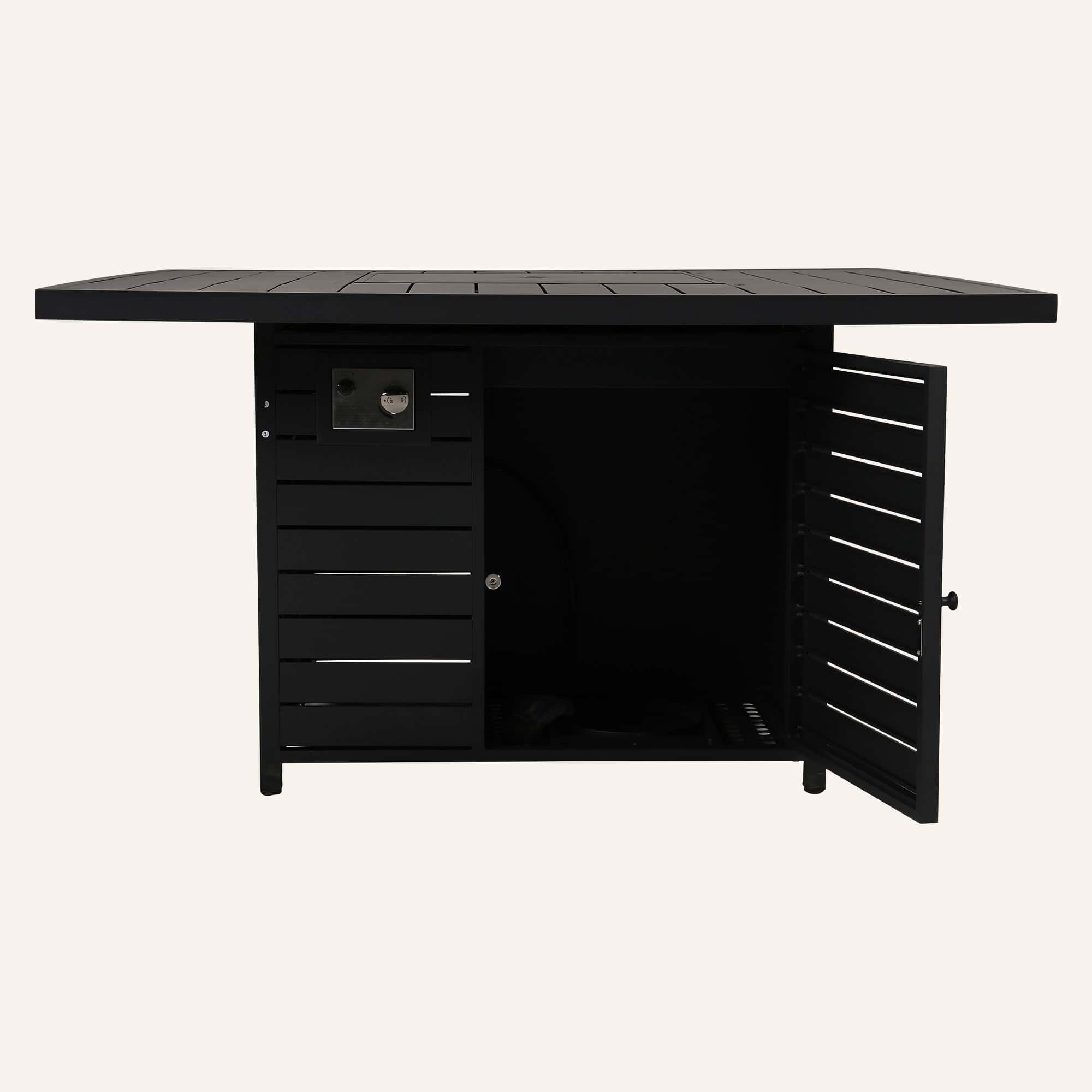 Square Gas Fire Pit Table for Outdoor Use - Black - Image 13