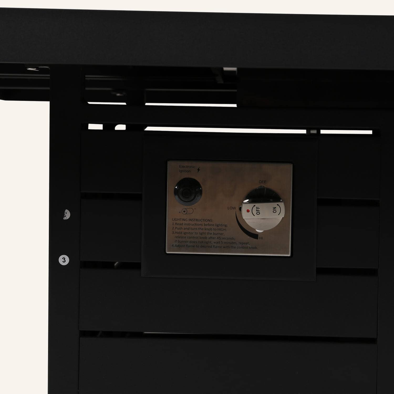 Square Gas Fire Pit Table for Outdoor Use - Black - Image 16
