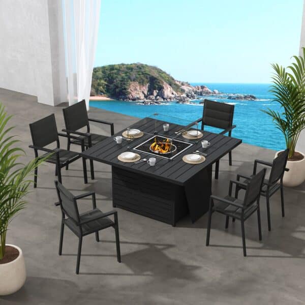 The Charcoal Serenity Fire Dining Set – Charcoal
