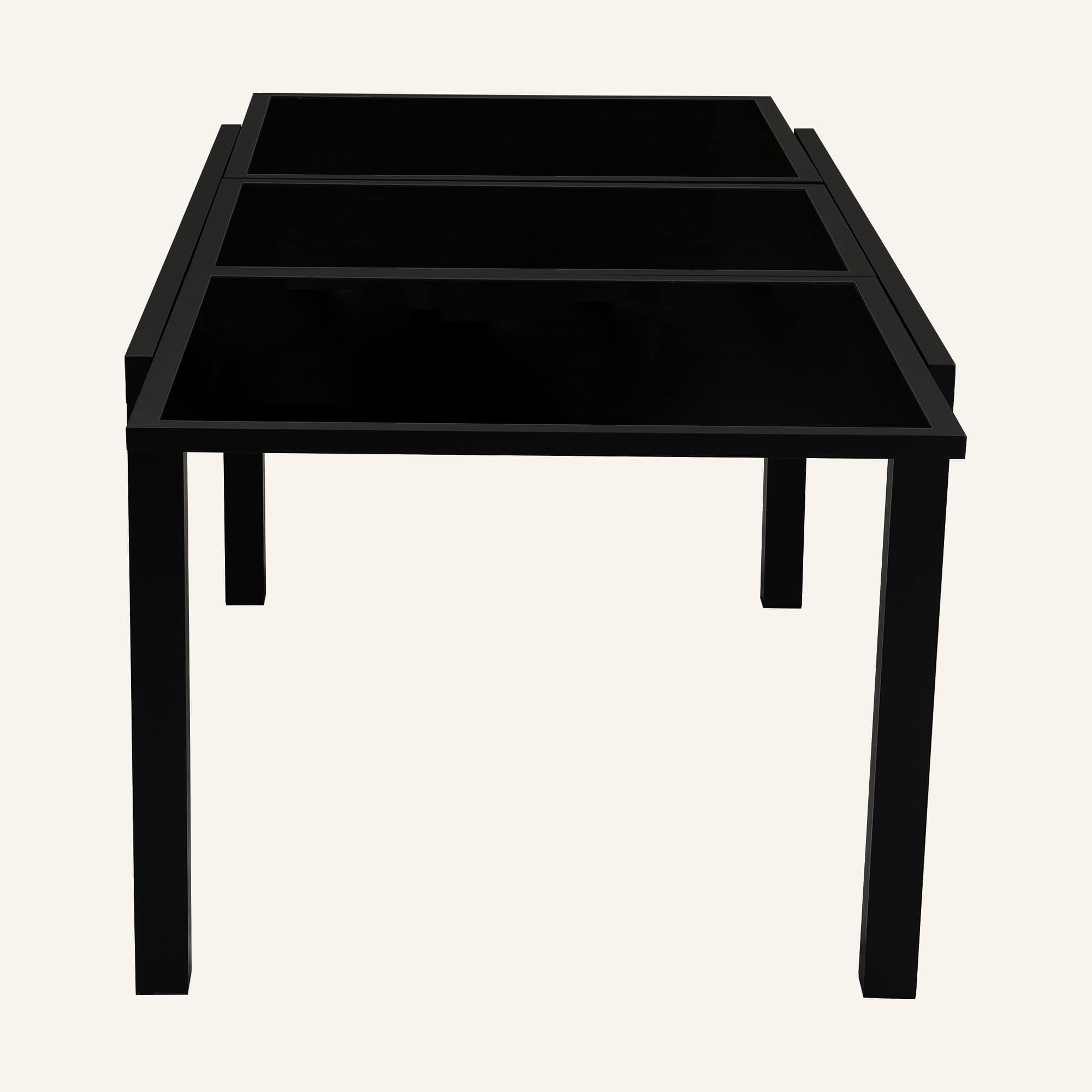 Extendable Glass Outdoor Dining Table - Black - Image 6