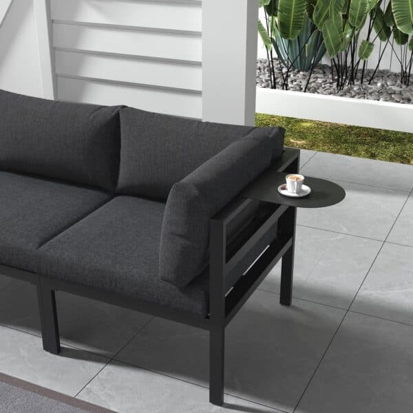 Charcoal Aluminium Garden Chair Arm Tray