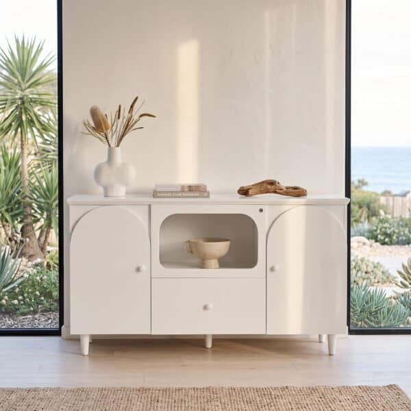 Lumina White Sideboard with Touch-Controlled LED Light