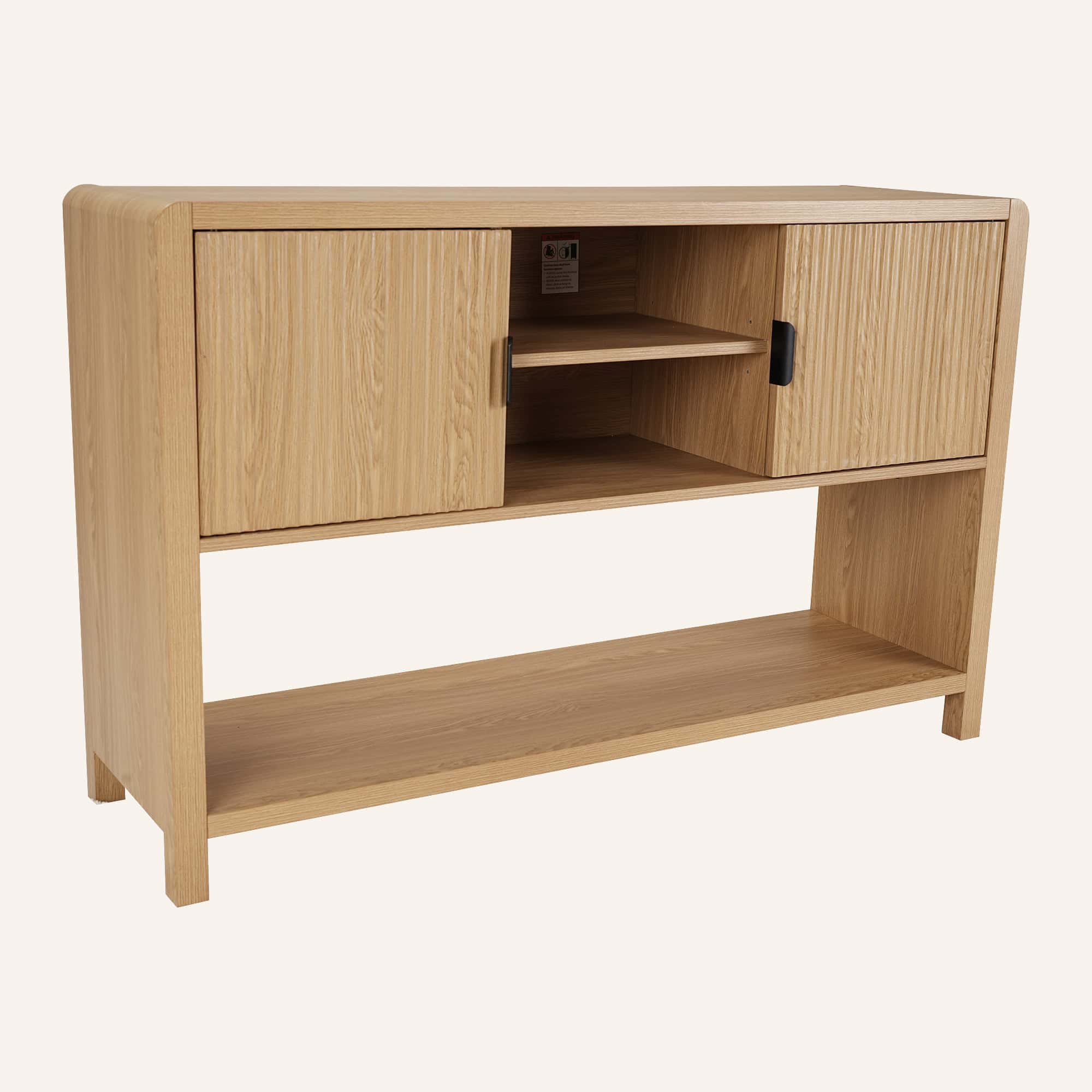 Wallis Natural Wood-Look Sideboard with Adjustable Shelves - Image 3
