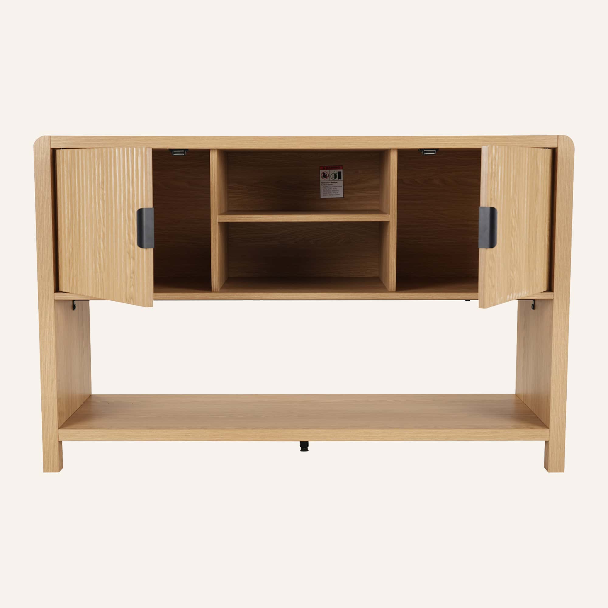 Wallis Natural Wood-Look Sideboard with Adjustable Shelves - Image 4