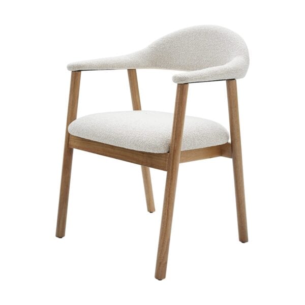 KOVA Dining Chair with Rubber Wood Legs - Beige Set of 2