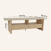 AURA Travertine-Effect TV Stand with 2 Drawers - Thumbnail Image 16