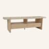 AURA Travertine-Effect TV Stand with 2 Drawers - Thumbnail Image 6