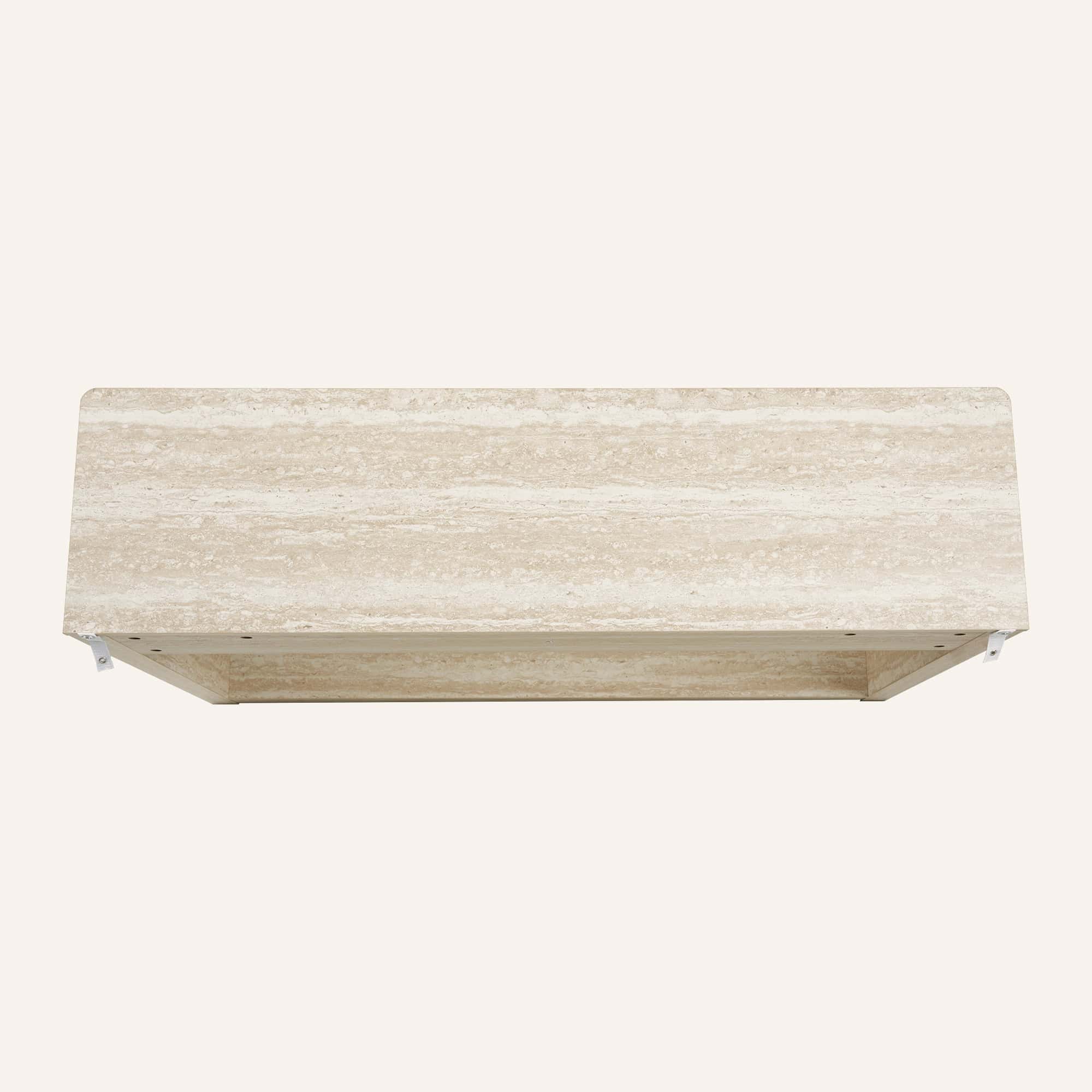 Noosa Travertine-Look Console Table with Ripple Drawer - Image 6