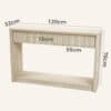 Noosa Travertine-Look Console Table with Ripple Drawer - Thumbnail Image 15