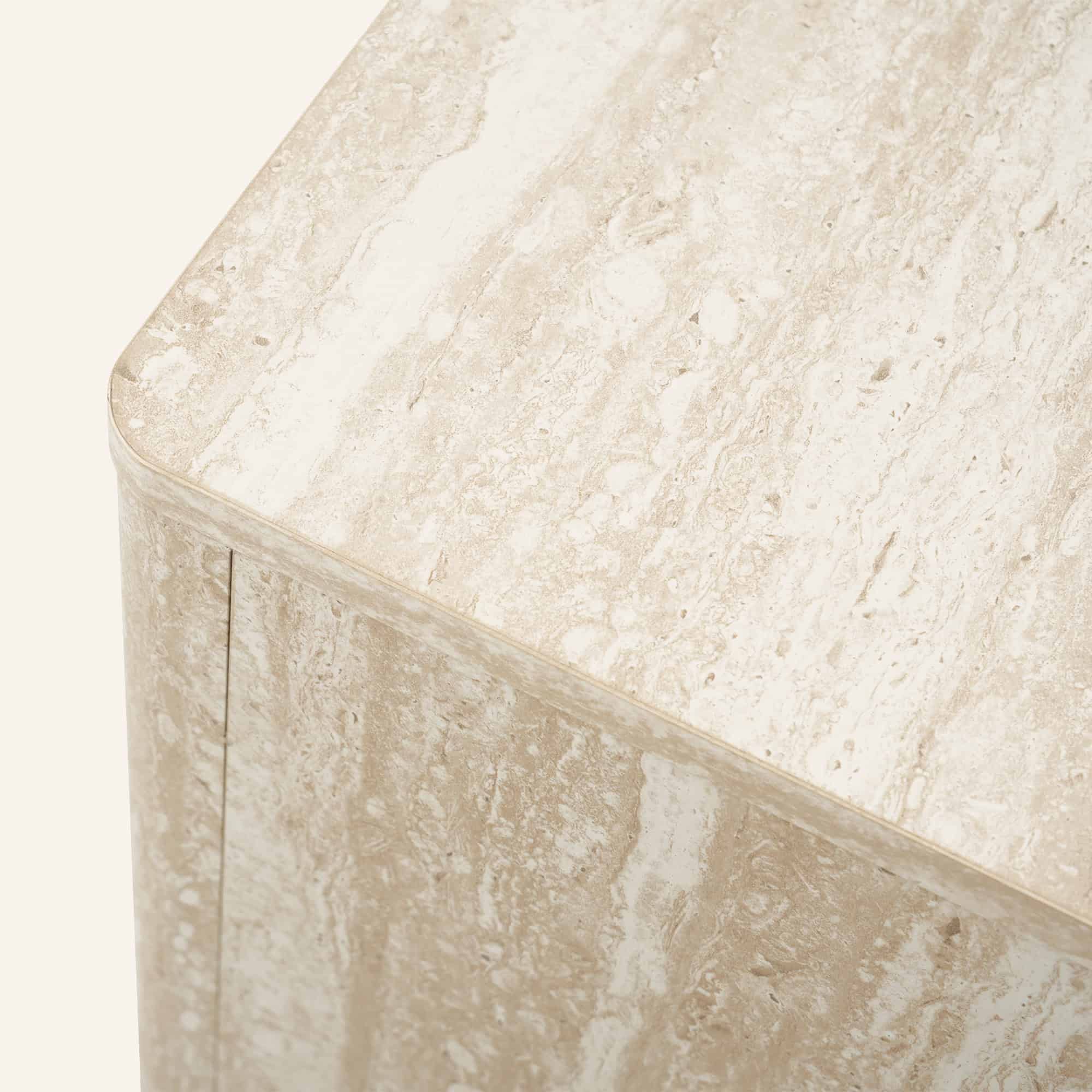 Noosa Travertine-Look Console Table with Ripple Drawer - Image 7