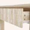 Noosa Travertine-Look Console Table with Ripple Drawer - Thumbnail Image 8