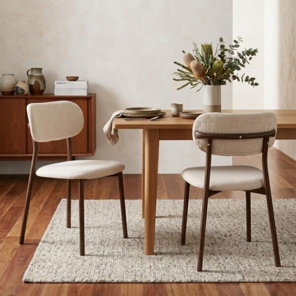Pair of Walnut Look Dining Chairs