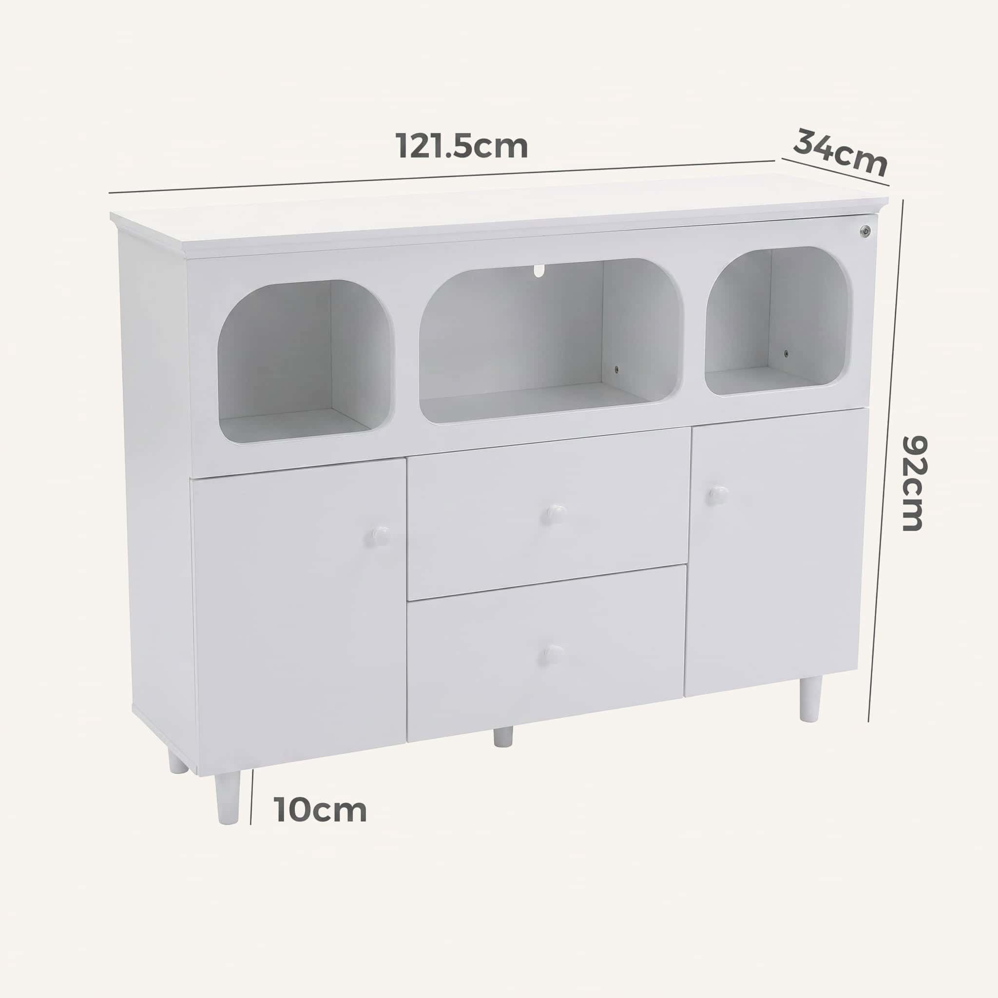 Lumina White Sideboard with Touch Control Dimmable Light - Image 13