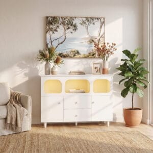Lumina White Sideboard with Touch Control Dimmable Light